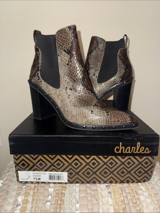 Charles By Charles David Shoes - Snakeskin Booties